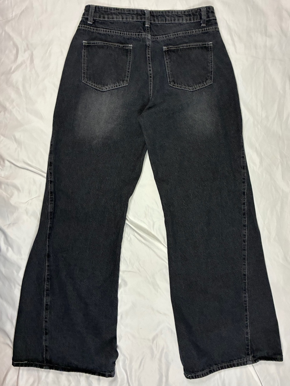 Retro High Rise Jeans Wide-leg Vintage Style Dark Wash Size 11